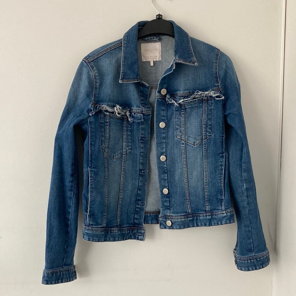 Zara Distressed Blue Jean Jacket